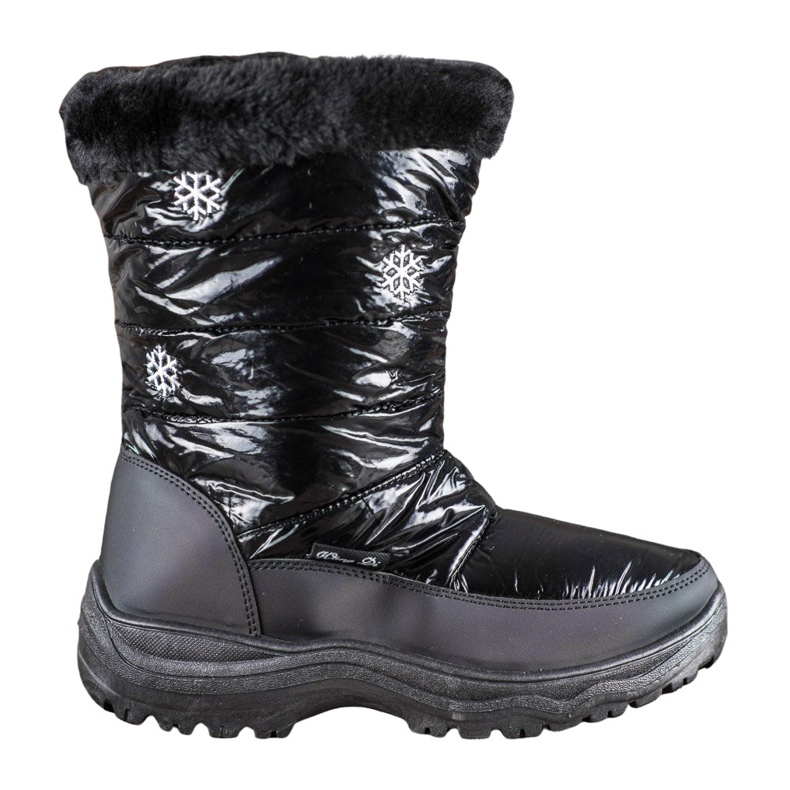SHELOVET Bottes de neige confortables avec fourrure le noir