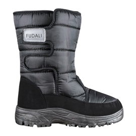 SHELOVET Bottes de neige chaudes avec velcro noir