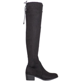 Small Swan Bottes noires au-dessus du genou le noir Small Swan Bottes noires au-dessus du genou le noir