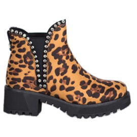 SDS Bottines Chelsea à imprimé léopard brun SDS Bottines Chelsea à imprimé léopard brun