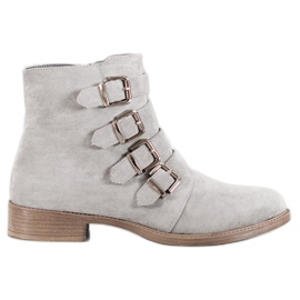 Sergio Leone Bottines En Daim Avec Boucles gris