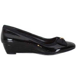 Sergio Leone Ballerine élégante sur compensée noir