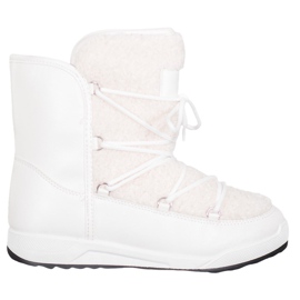 Small Swan Bottes d'hiver en peau de mouton blanc