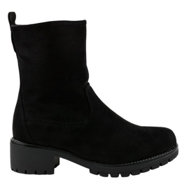 Bottes hautes en daim noir 8B905 le noir