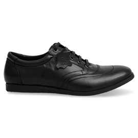 Chaussures en cuir à lacets LJ39 Noir