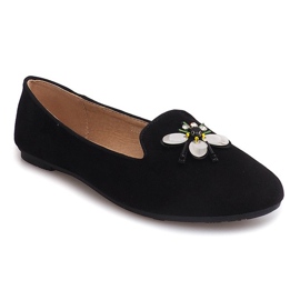 Ballerines en daim avec crâne 9988 noir le noir