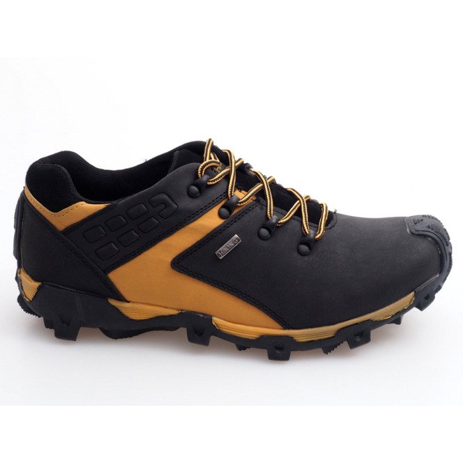 Bottes Trekking Cuir Nat HLD923 Noir le noir jaune