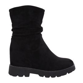 Bottines noires sur talon compensé dissimulé 7978-KA Noir