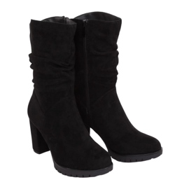 Bottines à talons noires 7597-GG Noir le noir