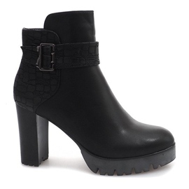 Bottes chaudes sur un talon TL-10 Noir le noir