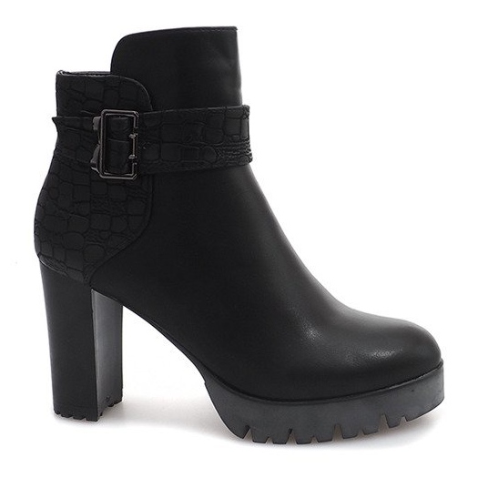Bottes chaudes sur un talon TL-10 Noir le noir