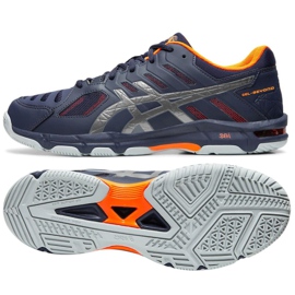 Asics Gel Beyond 5 M B601N 402 chaussures de volley-ball multicolore bleu marine