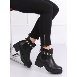 Bottines Chelsea noires à semelle épaisse 8039-GA Noir