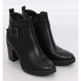 Bottines à talons larges noires BM-9078 Noir le noir