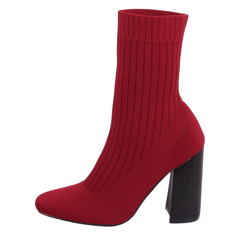 X8037 Chaussons chaussettes rouge vin