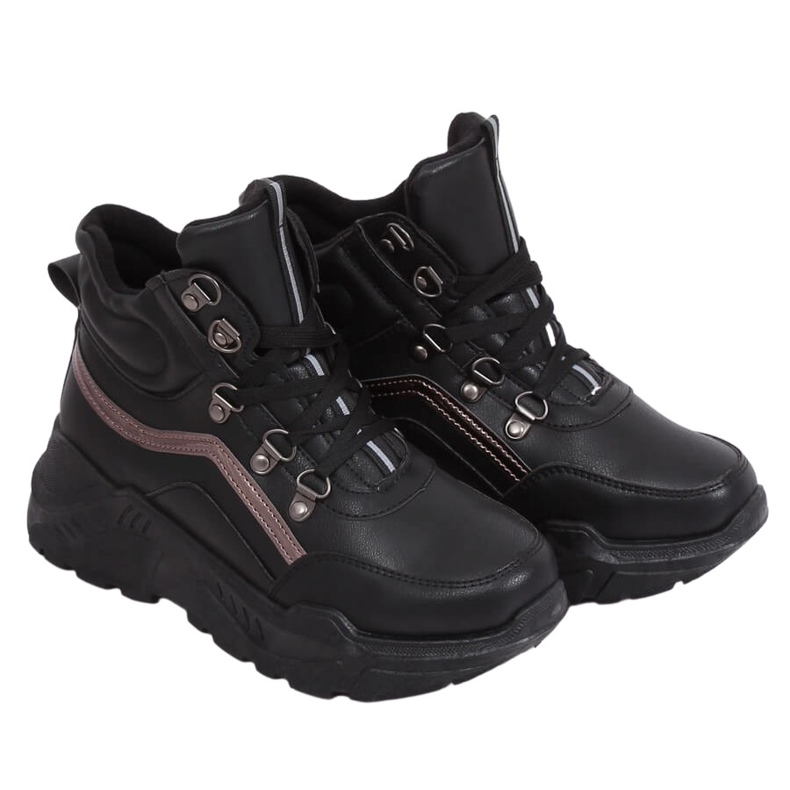 Chaussures de sport montantes noires B0012-SP Noir le noir