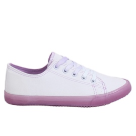 Baskets femme ombre blanches et violettes E3508 Violet