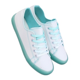 Baskets femme ombre blanches et vertes E3508 Vert