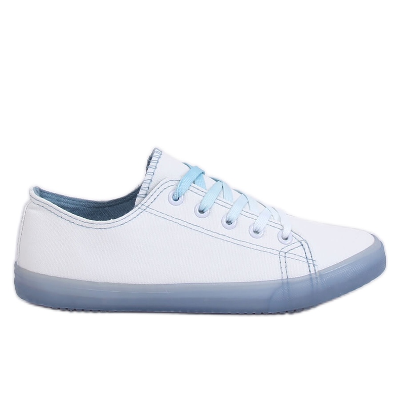 Baskets femme ombre blanches et bleues E3508 Bleu