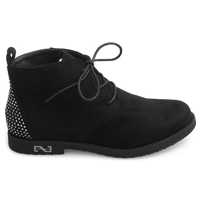 Bottines Nouées À Paillettes H543 Noir le noir