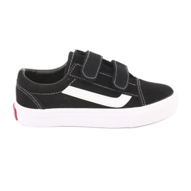 Baskets velcro AlaVans Atletico 18081 noir blanc
