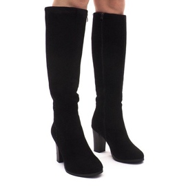 Bottines En Daim On A Bar KSL006 Noir