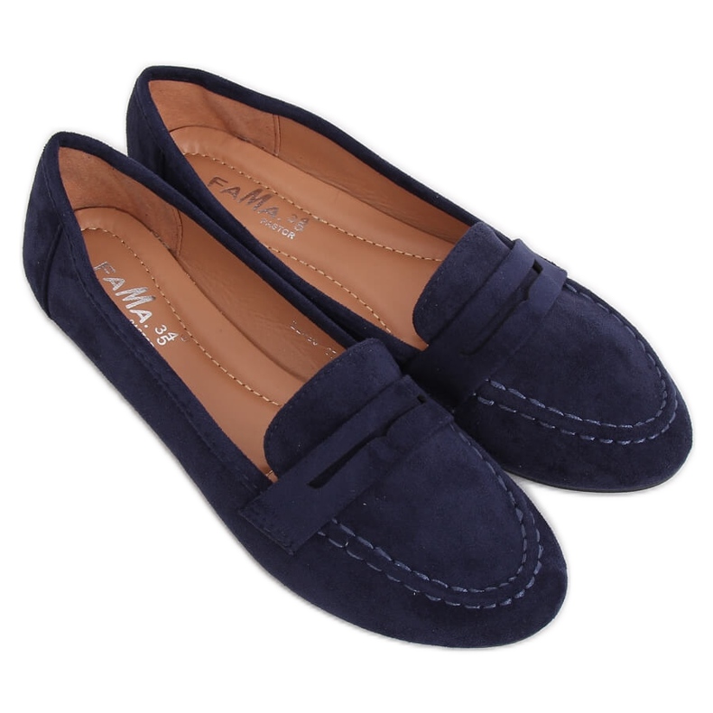 Mocassins femme bleu marine B2030 Dk Blue