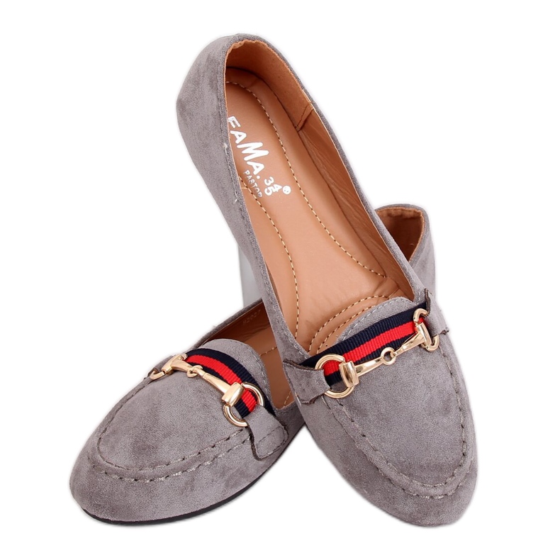 Gris Mocassins femme gris B2027 Gris Gris Mocassins femme gris B2027 Gris