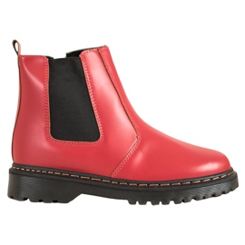 SHELOVET Bottines Chelsea sur la plateforme rouge