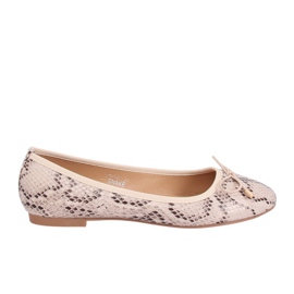 Ballerines en peau de serpent LK31P Snake beige