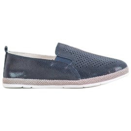 Goodin Espadrilles En Cuir Ajouré bleu Goodin Espadrilles En Cuir Ajouré bleu