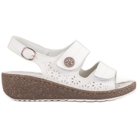Goodin Sandales compensées en cuir blanche Goodin Sandales compensées en cuir blanche