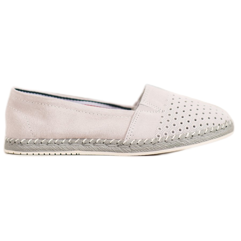 Goodin Ballerine En Cuir Ajouré gris