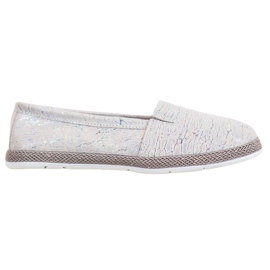 Goodin Ballerines En Cuir Avec Effet Holo gris