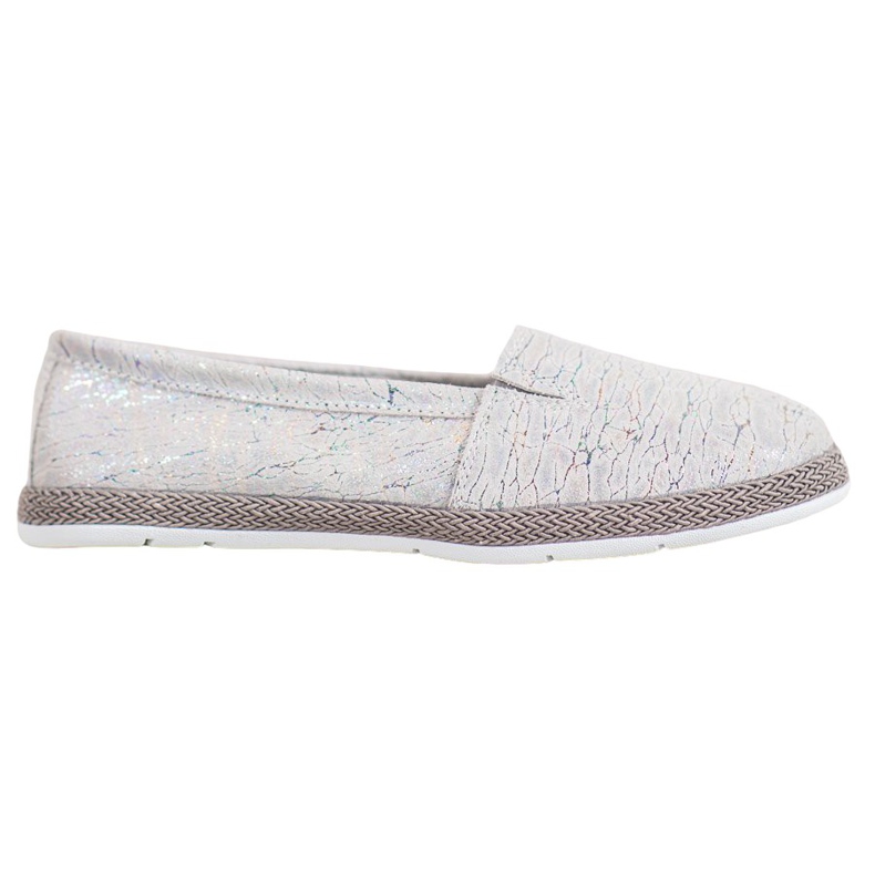 Goodin Ballerines En Cuir Avec Effet Holo gris