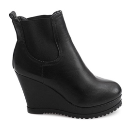 Compensées 9298 Bottes Noires Sur Compensée