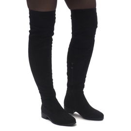 Bottes en daim QQ006 # Noir le noir