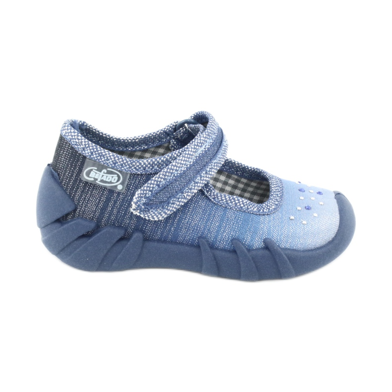 Chaussures pour enfants Befado avec zircons 109P186 bleu gris