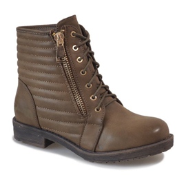 Bottines matelassées kaki 1548 multicolore vert