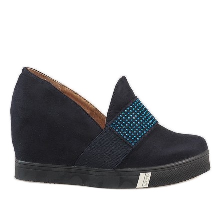 Escarpins bleu marine sur la cale T1715-2 Escarpins bleu marine sur la cale T1715-2