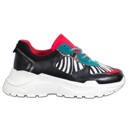 SHELOVET Baskets mode le noir multicolore