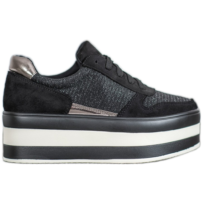 Seastar Baskets sur la plate-forme le noir gris Seastar Baskets sur la plate-forme le noir gris