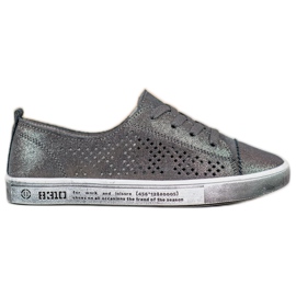Baskets en cuir VINCEZA gris Baskets en cuir VINCEZA gris