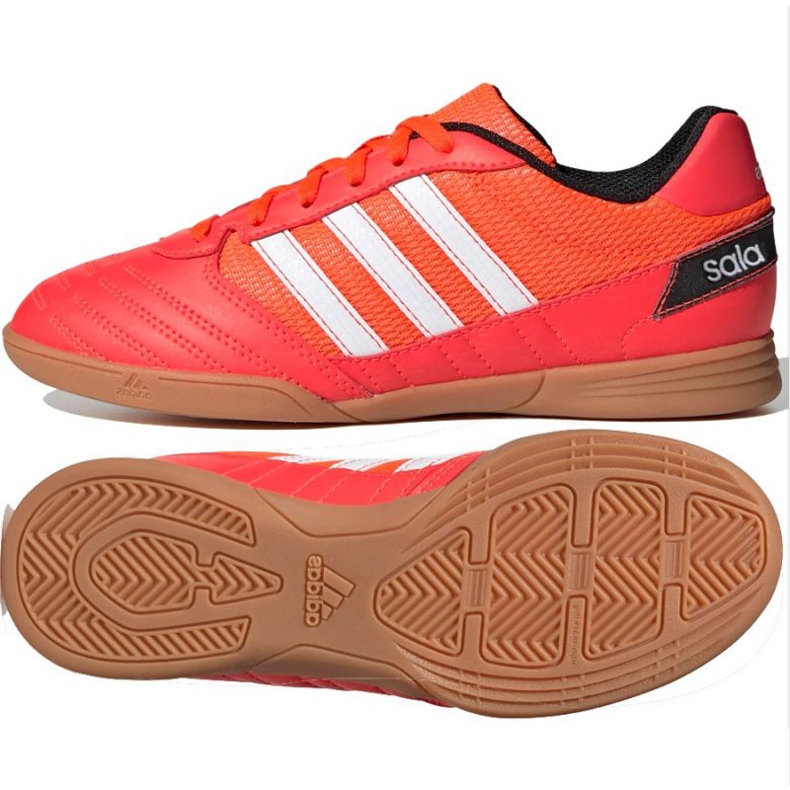 Chaussures d'intérieur adidas Super Sala Jr FV2639 rouge oranges et rouges