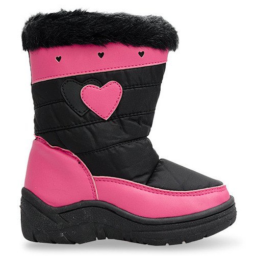 Bottes de neige chaudes pour enfants DF86 Noir le noir rose Bottes de neige chaudes pour enfants DF86 Noir le noir rose