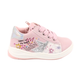 Chaussures de sport American Club GC15 star pour filles rose gris