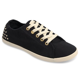 Baskets En Tissu Avec Clous VB67 Noir le noir