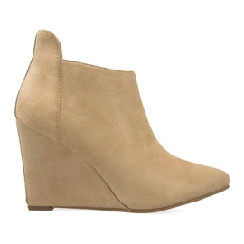 Escarpins compensés en daim TL01-1 Beige