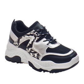 Chaussures de sport serpent noir A88-56 gris