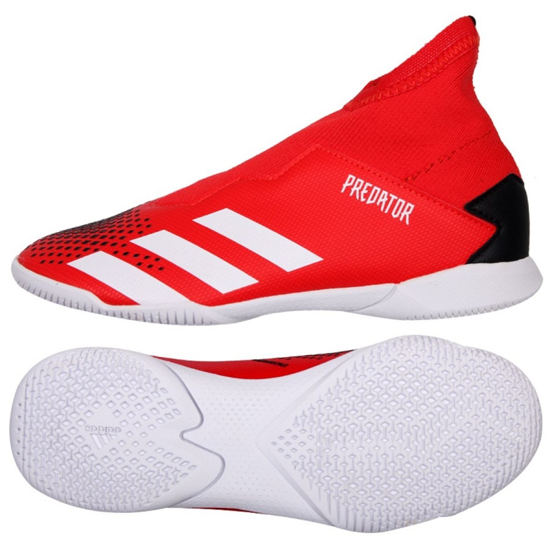Chaussures d'intérieur adidas Predator 20.3 Ll In Jr EF1952 multicolore rouge